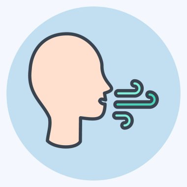 Icon Difficulty Breathing. suitable for flu symbol. color mate style. simple design editable. design template vector. simple illustration
