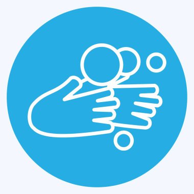 Icon Hand Washing. suitable for flu symbol. blue eyes style. simple design editable. design template vector. simple illustration