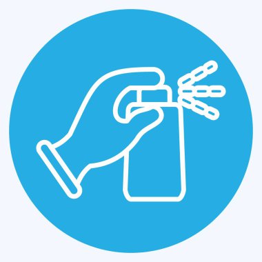 Icon Disinfection. suitable for flu symbol. blue eyes style. simple design editable. design template vector. simple illustration