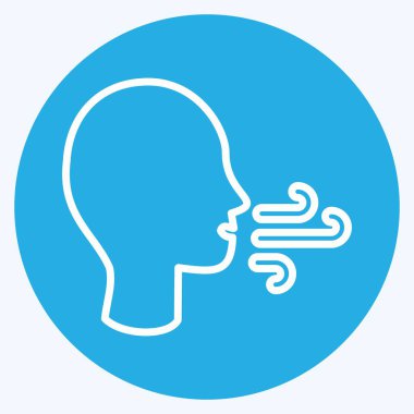 Icon Difficulty Breathing. suitable for flu symbol. blue eyes style. simple design editable. design template vector. simple illustration
