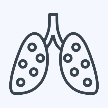 Icon Pneumonia. suitable for flu symbol. line style. simple design editable. design template vector. simple illustration