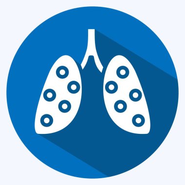 Icon Pneumonia. suitable for flu symbol. long shadow style. simple design editable. design template vector. simple illustration
