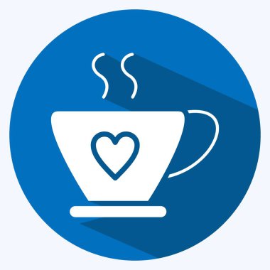 Icon Hot Drinks. suitable for flu symbol. long shadow style. simple design editable. design template vector. simple illustration