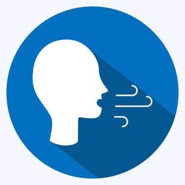 Icon Difficulty Breathing. suitable for flu symbol. long shadow style. simple design editable. design template vector. simple illustration