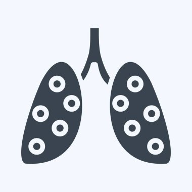 Icon Pneumonia. suitable for flu symbol. glyph style. simple design editable. design template vector. simple illustration