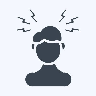 Icon Headaches. suitable for flu symbol. glyph style. simple design editable. design template vector. simple illustration