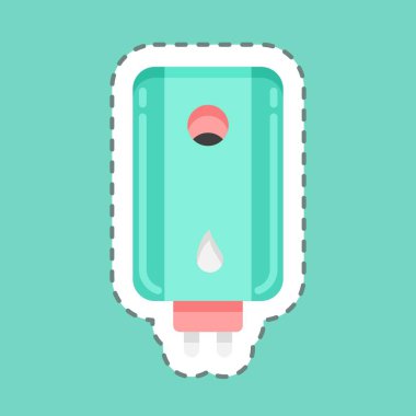 Sticker line cut Water Heater. suitable for Kitchen Appliances symbol. simple design editable. design template vector. simple illustration