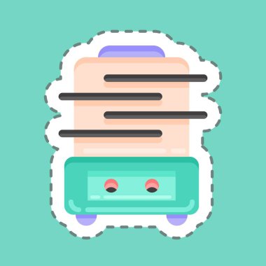 Sticker line cut Food Dehydrator. suitable for Kitchen Appliances symbol. simple design editable. design template vector. simple illustration