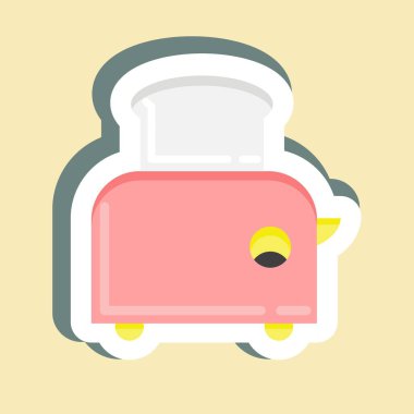 Sticker Toaster. suitable for Kitchen Appliances symbol. simple design editable. design template vector. simple illustration