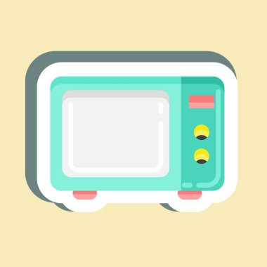 Sticker Microwave. suitable for Kitchen Appliances symbol. simple design editable. design template vector. simple illustration