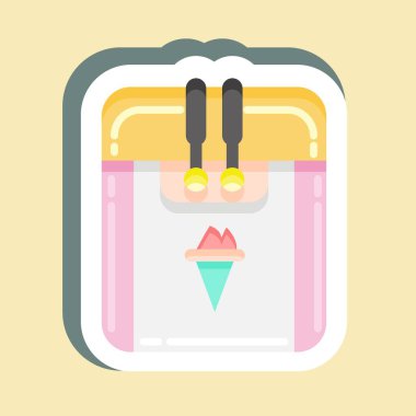 Sticker Ice Cream Machine. suitable for Kitchen Appliances symbol. simple design editable. design template vector. simple illustration