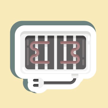 Sticker Electric Grill. suitable for Kitchen Appliances symbol. simple design editable. design template vector. simple illustration