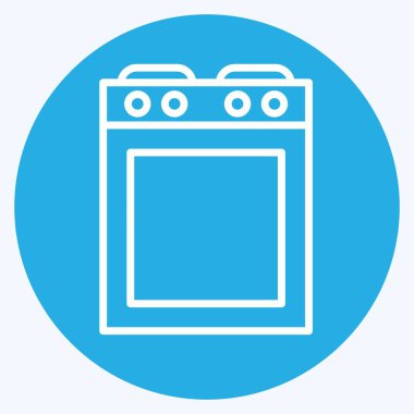 Icon Stove. suitable for Kitchen Appliances symbol. blue eyes style. simple design editable. design template vector. simple illustration
