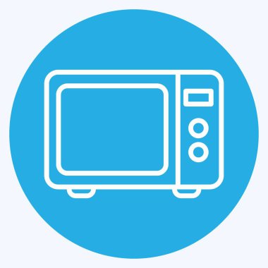 Icon Microwave. suitable for Kitchen Appliances symbol. blue eyes style. simple design editable. design template vector. simple illustration