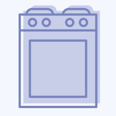 Icon Stove. suitable for Kitchen Appliances symbol. two tone style. simple design editable. design template vector. simple illustration