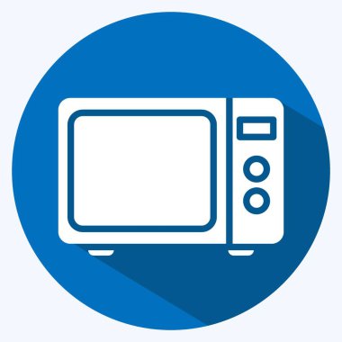 Icon Microwave. suitable for Kitchen Appliances symbol. long shadow style. simple design editable. design template vector. simple illustration