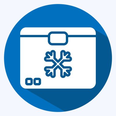 Icon Freezer. suitable for Kitchen Appliances symbol. long shadow style. simple design editable. design template vector. simple illustration