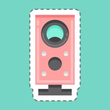 Sticker line cut Subwoofer. suitable for Computer Components symbol. simple design editable. design template vector. simple illustration