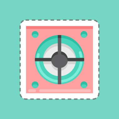 Sticker line cut Power Supply. suitable for Computer Components symbol. simple design editable. design template vector. simple illustration