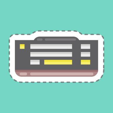 Sticker line cut Keyboard. suitable for Computer Components symbol. simple design editable. design template vector. simple illustration