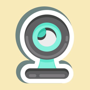 Sticker Webcam. suitable for Computer Components symbol. simple design editable. design template vector. simple illustration