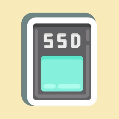 Sticker SSD. suitable for Computer Components symbol. simple design editable. design template vector. simple illustration