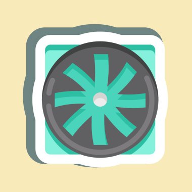 Sticker Fan. suitable for Computer Components symbol. simple design editable. design template vector. simple illustration