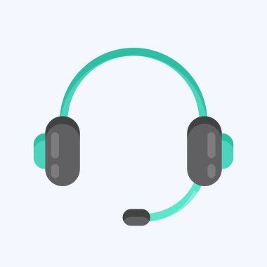 Icon Headphone. suitable for Computer Components symbol. flat style. simple design editable. design template vector. simple illustration