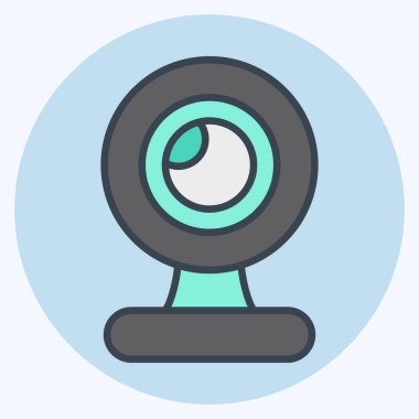 Icon Webcam. suitable for Computer Components symbol. color mate style. simple design editable. design template vector. simple illustration