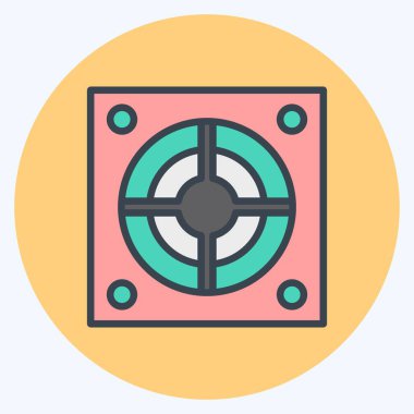 Icon Power Supply. suitable for Computer Components symbol. color mate style. simple design editable. design template vector. simple illustration