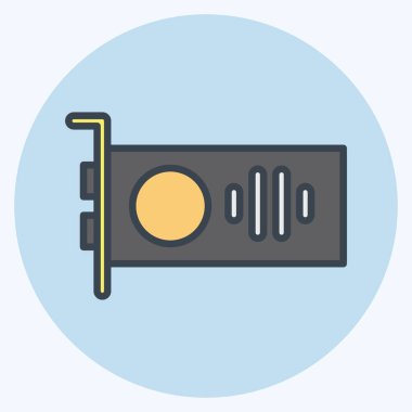 Icon GPU. suitable for Computer Components symbol. color mate style. simple design editable. design template vector. simple illustration
