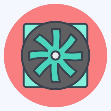 Icon Fan. suitable for Computer Components symbol. color mate style. simple design editable. design template vector. simple illustration