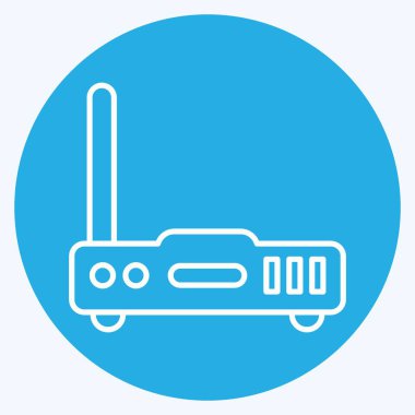 Icon Router. suitable for Computer Components symbol. blue eyes style. simple design editable. design template vector. simple illustration