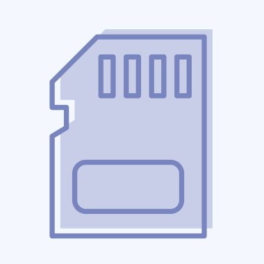 Icon Memory Card. suitable for Computer Components symbol. two tone style. simple design editable. design template vector. simple illustration