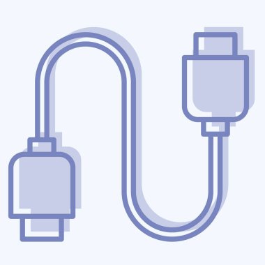 Icon Cable. suitable for Computer Components symbol. two tone style. simple design editable. design template vector. simple illustration