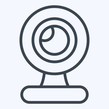 Icon Webcam. suitable for Computer Components symbol. line style. simple design editable. design template vector. simple illustration