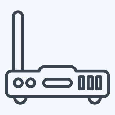 Icon Router. suitable for Computer Components symbol. line style. simple design editable. design template vector. simple illustration