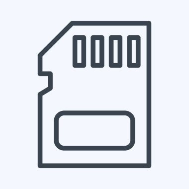 Icon Memory Card. suitable for Computer Components symbol. line style. simple design editable. design template vector. simple illustration