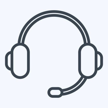 Icon Headphone. suitable for Computer Components symbol. line style. simple design editable. design template vector. simple illustration