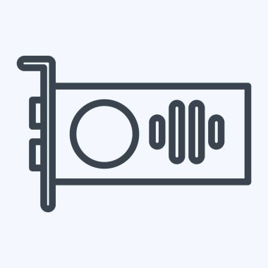 Icon GPU. suitable for Computer Components symbol. line style. simple design editable. design template vector. simple illustration
