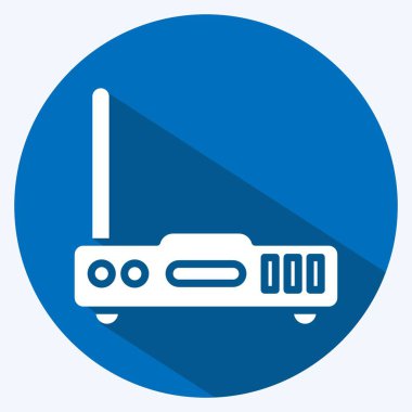 Icon Router. suitable for Computer Components symbol. long shadow style. simple design editable. design template vector. simple illustration