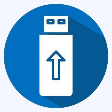 Icon Flashdisk. suitable for Computer Components symbol. long shadow style. simple design editable. design template vector. simple illustration