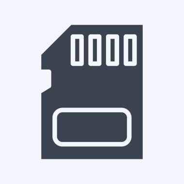 Icon Memory Card. suitable for Computer Components symbol. glyph style. simple design editable. design template vector. simple illustration