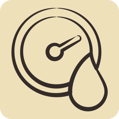 Simge higrometresi. Eğitim sembolü için uygun. El çizimi tarzı. Basit dizayn edilebilir. tasarım şablonu