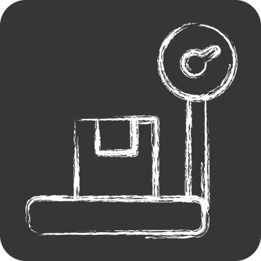 Simge Platformu Ölçeği. Eğitim sembolü için uygun. Tebeşir stili. Basit dizayn edilebilir. tasarım şablonu