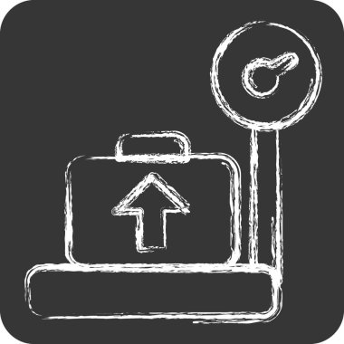 Simge Havalimanı Ölçekleri. Eğitim sembolü için uygun. Tebeşir stili. Basit dizayn edilebilir. tasarım şablonu