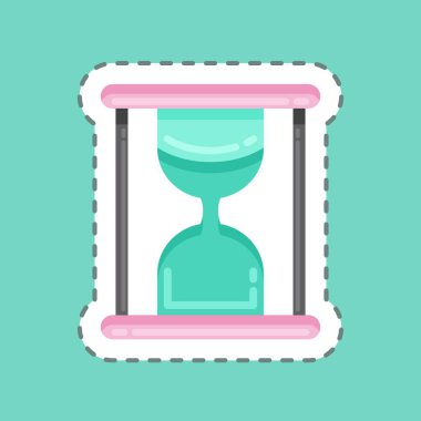 Sticker line cut Sandglass. suitable for education symbol. simple design editable. design template vector. simple illustration