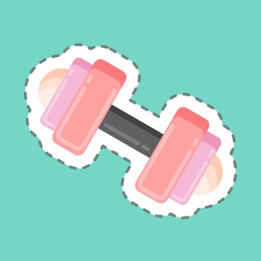 Sticker line cut Barbell. suitable for education symbol. simple design editable. design template vector. simple illustration