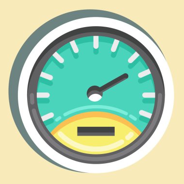 Etiket Hız göstergesi. Eğitim sembolü için uygun. Basit dizayn edilebilir. tasarım şablonu. Basit resimleme