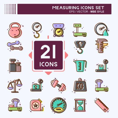 Icon Set Measuring. suitable for education symbol. MBE style. simple design editable. design template vector. simple illustration
